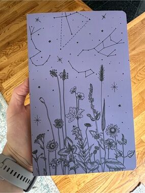 Purple Floral & Constellation Softcover Lined Notebook